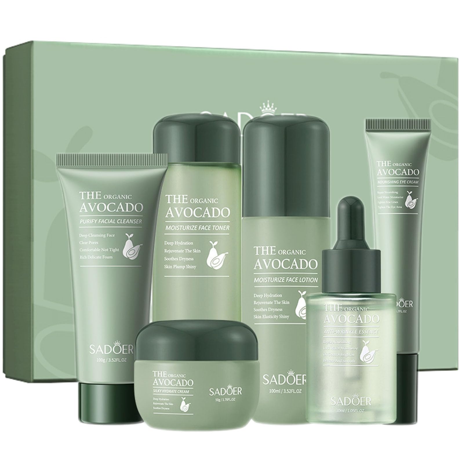 Amazon.com: Avocado Skincare Sets, 6Pcs Skincare Gift Set with